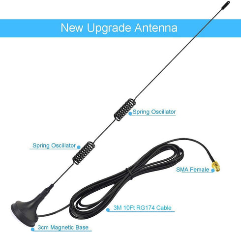 Bingfu Dual Band VHF UHF 136-174MHz 400-470MHz Ham Radio Antenna Magnetic Base SMA Female Antenna for Wouxun BaoFeng BF-F8HP UV-5R UV-82 BF-888S H...