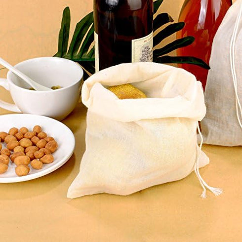 Pangda 15 Pcs Muslin Bags 8x10 Inches, Cotton Drawstring Bags Fabric Gift Pouches Bulk Sachet Reusable Grocery Pouches for Jewelry Party Favors Wr...