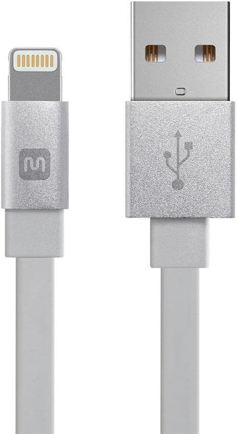 Monoprice 112858 Apple MFi Certified Flat Lightning to USB Charge & Sync Cable - 3 Feet - White Compatible With iPhone X, 8, 8 Plus, 7, 7 Plus, 6,...