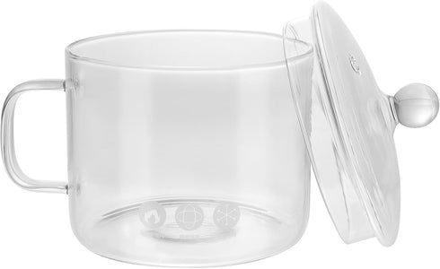 DOITOOL 1.5L/50 OZ Glass Saucepan with Cover,Heat-Resistant Glass Stovetop Pot Glass Cookware Set,Small Glass Simmer Pot for Baby Food,Pasta,Soup,...