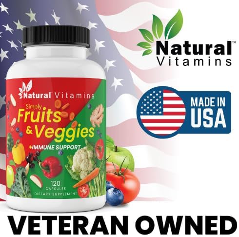 Immune Support Multivitamin with Fruits & Veggies - Complete Daily Health Support - Antioxidant-Rich, Packed with Vitamins and Minerals - Naturall...