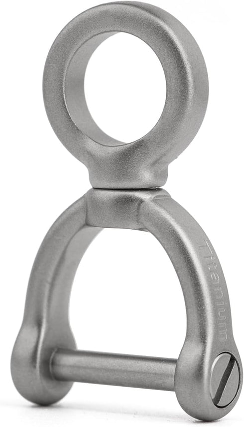 TISUR Titanium Swivel D-Rings with Screw Shackle Horseshoe U Shape Key Ring DIY with Rotated Link Leather Craft Purse 1 pcs...