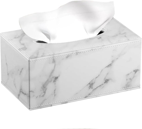 Tissue Box Cove Rectangular,Cut Leather Tissues Cube Box Holder,Modern Facial Paper Towels Organizer,Box Tissue Dispenser Decor Accessories for Ba...