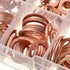 200Pcs Engine Oil Drain Plug Copper Crush Washer Seal O-Ring Gasket 9 Sizes in Box...