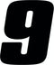 DD43B-9 Black 4" High-Gloss Precision Die Cut Vinyl Number 9, 3 Pack...