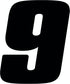 DD43B-9 Black 4" High-Gloss Precision Die Cut Vinyl Number 9, 3 Pack...