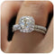 MAIHAO Fashion Ring Cushion Cut ct Zircon Stone 925 Sterling Silver Engagement Wedding Band Ring Cubic Zirconia Promise Halo Engagement Ring Anniv...