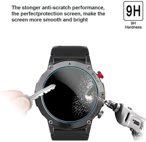Screen Protector Compatible for C21 1.32'' Smartwatch,9H Tempered Glass Protective Film Compatible for EIGIIS C21 / VIRAN C21 1.32'' Smartwatch (3...