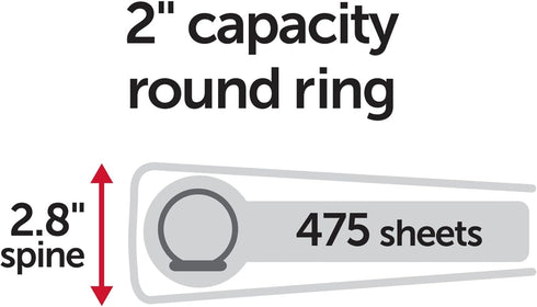 OfficeMax Durable Reference Binders with Round Ring 2", Black...