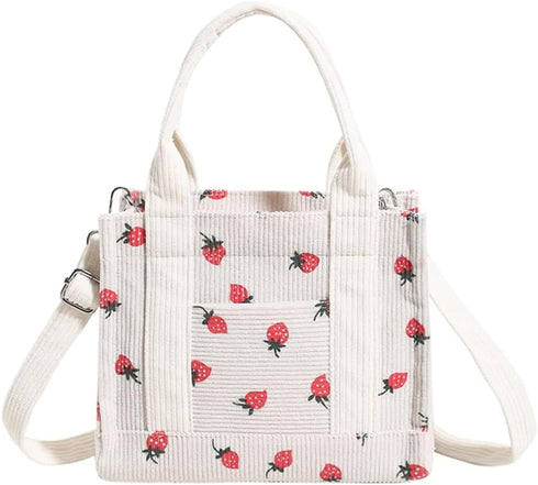 Corduroy Tote Bag Small Crossbody Bag Purse for Women Zipper Closure Shoulder Bag Satchel Bag Casual Hobo Handbag...