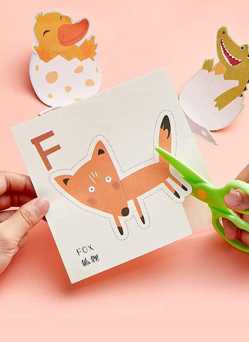 scissor skills activity book, Kids Educational Toy, DIY Fun Paper-cutting, 3-6 years old handmade material ,200 sheets double-sided ,safety scisso...