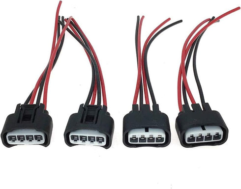 Pack of 4 Ignition Coil Female Connector Plug Harness Pigtail Fits HS250h Pontiac Vibe Scion tC Camry Corolla Highlander Matrix RAV4 Solara Chevro...
