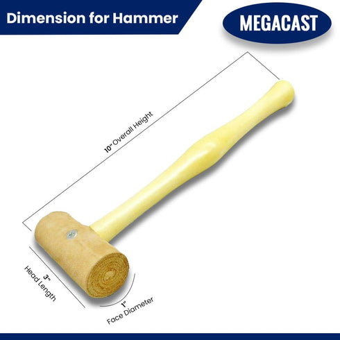 Natural Rawhide Mallet Tool, Professional Rawhide Hammer Head Mallet for Rounding Ring Shanks, Jewelry Making, Leather working, Woodworking, Size ...