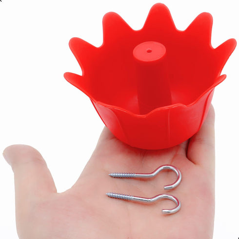 Ant Moat for Hummingbird Feeders, Hummingbird and Oriole Hanging Feeder Ant Guard,Large Capacity Bird Feeder Accessory Hooks, 4 OZ,Red,2 Pack...