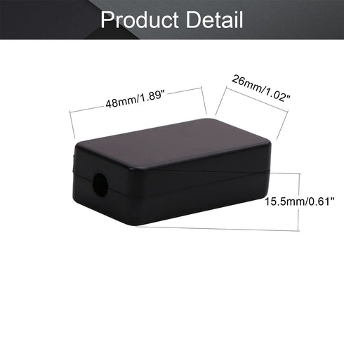 Fielect 1.89 x 1.02 x 0.61 inch Junction Box ABS Plastic Dustproof Universal Electrical Project Enclosure Black 4Pcs...