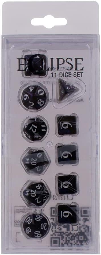 Ultra PRO - Eclipse 11 Dice Set (Jet Black) - Great Dice Set for All Kinds of Card Games and Board Games Such As, DND, MTG, and RPG - UP Your Game...