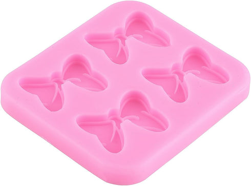 Bows Silicone Mold Mini Bow Fondant Molds Cartoon Butterfly Tie Edible Cartoon Cake Molds For Cake Decorating Cupcake Topper Chocolate Candy Gum P...
