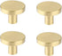 RZDEAL Cabinet Knobs Solid Brass Round Dresser Drawer Knobs and Pulls Simple Decorative Kitchen Cabinet Door Handles (4Pcs, 1.1"x0.78")...