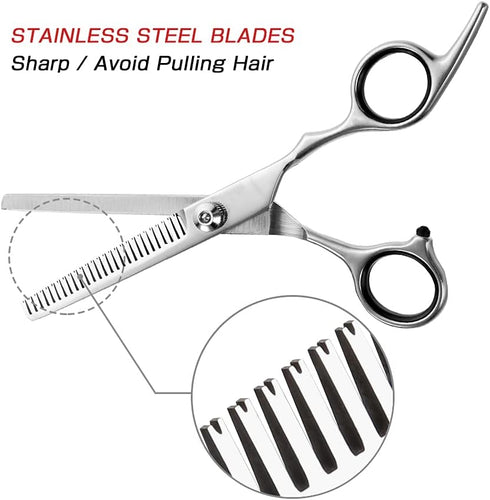 Chibuy Dog Grooming Scissors 4CR Stainless Steel Pet Thinning Shears for Dogs and Cats, Heavy-duty titanium coated Home Dog Thinning Scissors, Siz...