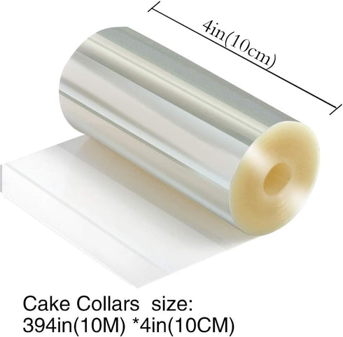Picowe Cake Collars 4 x 394inch, Acetate Rolls, Clear Cake Strips, Transparent Cake Rolls, Mousse Cake Acetate Sheets for Chocolate Mousse Baking,...
