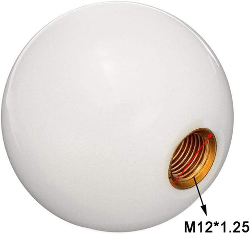Pure White Round Ball Shift Knob Car Gear Shifter Head Fit Most Manual Automatic Vehicles 5 6 Speed M8 M10 M12...