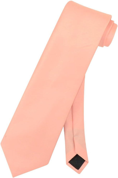 Vesuvio Napoli NeckTie Solid PEACH Color Men's Neck Tie...