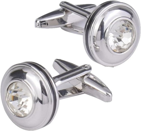 Mens classic cufflinks business wedding shirts gifts (white)...
