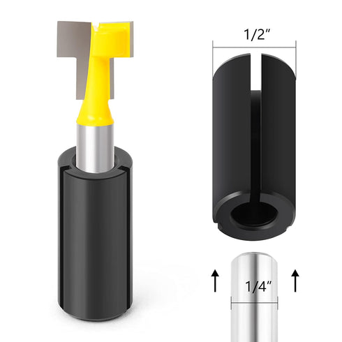 5PCS 1/2" to 1/4" Router Collett Adapter Bit Shank Reduction Sleeve Tools for Woodworking Engaving Machine...