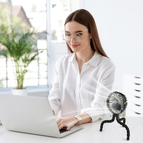 Keweis Stroller Fan Mini Handheld Octopus Fan Baby Fan with Flexible Tripod Wrapped on Stroller, Car Seat, Student Bed, Bike USB Rechargeable Fan,...