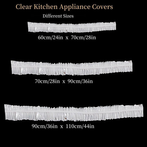 60Pcs Disposable Furniture Dust Cover Clear Plastic Kitchen Appliance Covers Dustproof with Elastic for Small Appliance, Oven, Pressure Cooker, Bl...