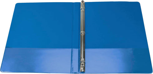 School Smart Polypropylene Round Ring View Binder, 1/2 Inch, Blue...