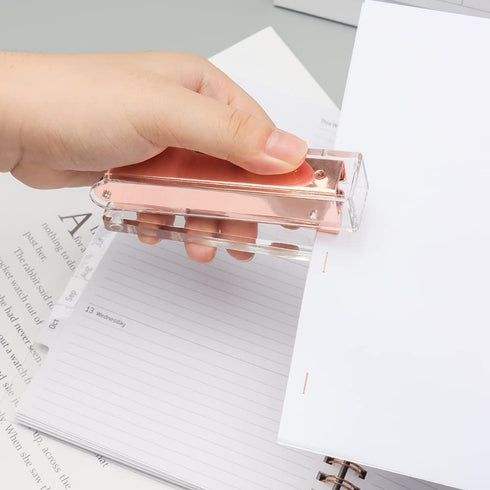 Clear Acrylic Stapler Rose Gold Desktop Stapler Cute Mini Staplers for No.10 Staples Refill, Heavy Duty Office Stapler Desk Accessiories for Offic...