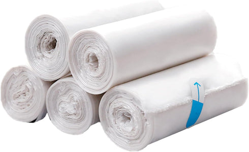 100 Pack Small Garbage Bags - White - Perfect for Desktop Trash Cans - Odorless...