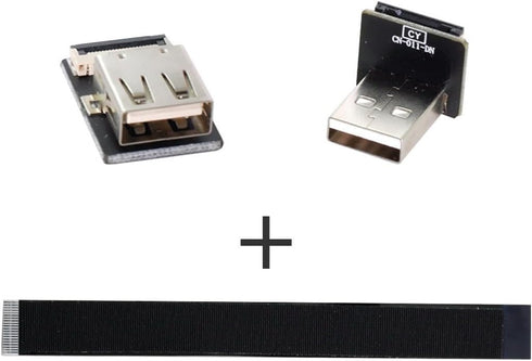 cablecc Down Angled USB 2.0 Type-A Male to Female Extension Data Flat Slim FPC Cable for FPV & Disk & Scanner & Printer 50cm...