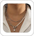 Pearl Paperclip Necklace Toggle Clasp Necklace Statement Pendant Pearl Chains Ball Chain Layered Choker Necklace Girls Jewelry Gift for Women...