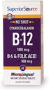 Superior Source No Shot Vitamin B12 Cyanocobalamin (1000 mcg), B6, Folic Acid, Quick Dissolve MicroLingual Tablets, 60 Count, Increase Energy, Hea...