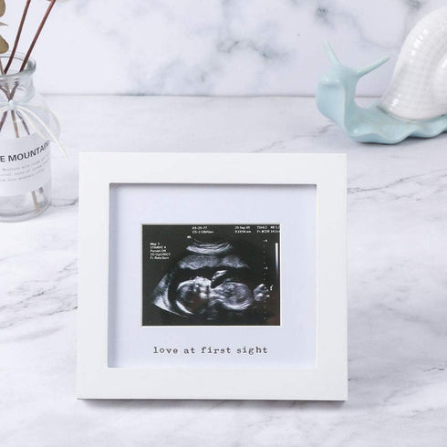IHEIPYE Baby Sonogram Photo Frame - Ultrasound Picture Frame for Expecting Parents, Baby Showers, Gender Reveal Parties, Nursery Decor (Silver Tex...