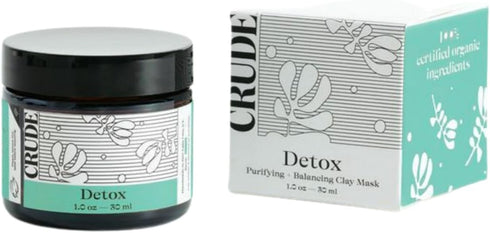 CRUDE Detox - Purifying & Balancing Clay Mask, Microbiome-Friendly, Soap-Free, Anti-Inflammatory Skincare for Acne & Breakouts - for Skin Polish, ...