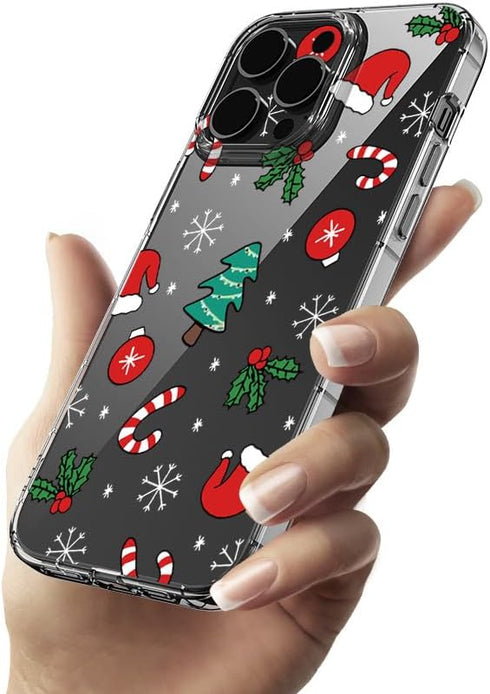 Christmas Case for iPhone 14 Pro Max 6.7'', Cute Xmas Tree Snowman Elk Snowflake Reindeer Gift Santa Pattern Clear Thin Slim Soft Lightweight TPU ...