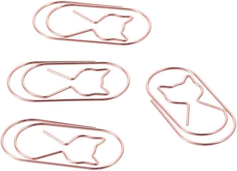 20PCS Rose Gold Cute Cat Paper Clips, Funny Large Binder File Clips Page Holder Bookmarks, for Home Office...