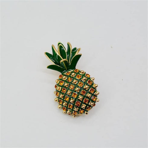 Pineapple Brooch Pins Cute Rhinestone Pineapple Brooches Fruit Lapel Pins Women for Clothes Hat Backpacks Jackets Shirt Accessory DIY Decoration...
