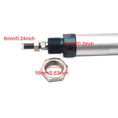 Pneumatic Cylinder 16mm Bore 200mm Stroke Air Cylinder Single Rod Double Action with Y Connector and 2Pcs Pneumatic Quick Fitting...
