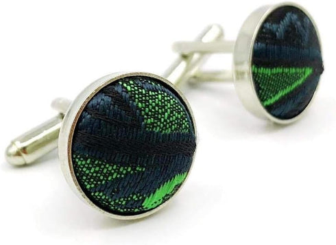 S&W SHLAX&WING Neck Tie Sets for Men Matching Necktie Dark Green Paisley Matching Cufflinks Only...
