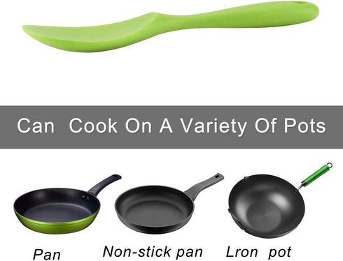 uxcell Silicone Soup Ladle Spoon 8.7 Inch Heat Resistant to 450°F One Piece Design Restaurant Kitchen Cooking Utensil for Serving Soup Green...
