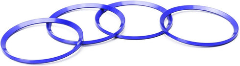 iJDMTOY 4pc Anodized Blue Aluminum Rim Center Cap Surrounding Ring Decoration Trims Compatible with All BMW 68mm Center Caps...