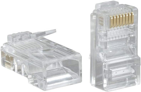 Cmple - Cat5e Connectors RJ45 Modular Pugs Crimp for Solid and Standard Network Ethernet Cable 8P8C LAN - 100 Pack...