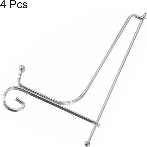 uxcell Plate Stand for Display, 8 Inch 4Pcs Iron Decorative Plate Holder Metal Easel Folding Display Stand for Photo Picture Frame, Silver...