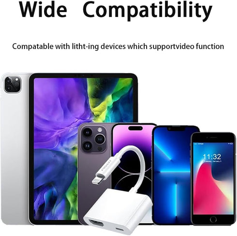 Apple MFi Certified Lightning to HDMI Adapter,1080P Screen Converter with Lightning Charging Port HDMI Digital AV Adapter iPhone to HDMI Adapter C...