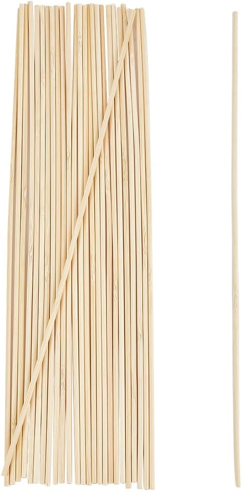 OLYCRAFT 100Pcs Unfinished Wooden Strips 11.8 inch Long Round Wood Sticks 3mm Round Dowels Strips Wooden Dowel Rod Natural Wood Sticks Model Acces...