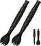 Tactical Spork, Tactical Spork Cutter Combo, 3 in 1 Tactical Camping Utensils, Camping Gear & Camping Flatware with Hidden Cutter, 2 Pack, Black...